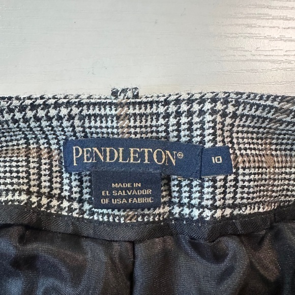 Pendelton Pants Houndstooth Black & White 100% Virgin Wool‎ Lined Women’s Sz 10 - Picture 4 of 7